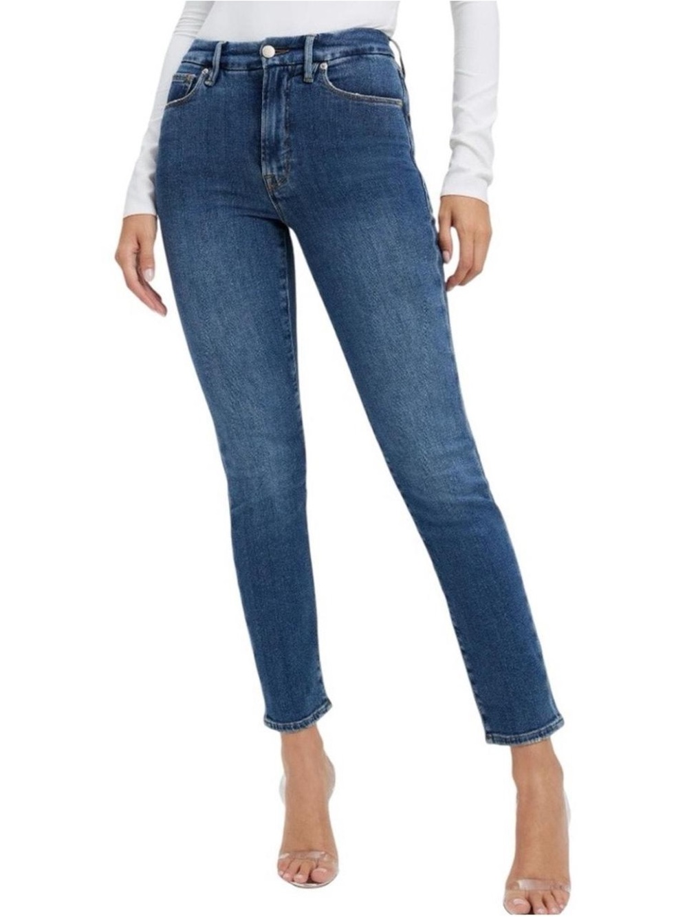 Good American Good Classic Slim High Rise Jeans Size 6/28 Blue